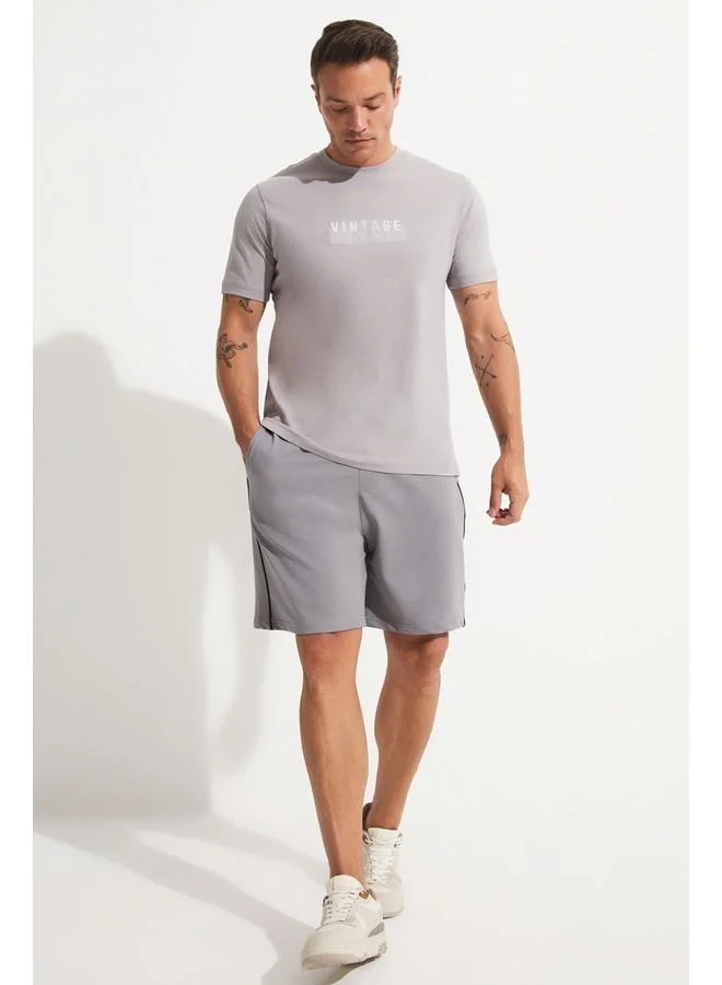 JUNE June Men Printed T-Shirt Grey