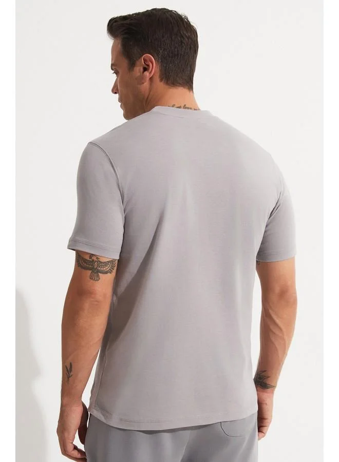 JUNE June Men Printed T-Shirt Grey