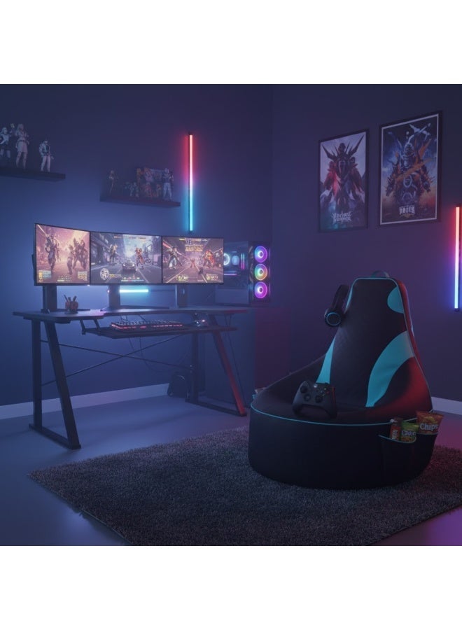 Premium Filled Gaming Bean Bag Chair – High-Back Quilted Seat, Side Pockets, Headphone Hanger & Water-Repellent Fabric – Ergonomic Support for Gaming, Lounge & Movie Nights - Image 4