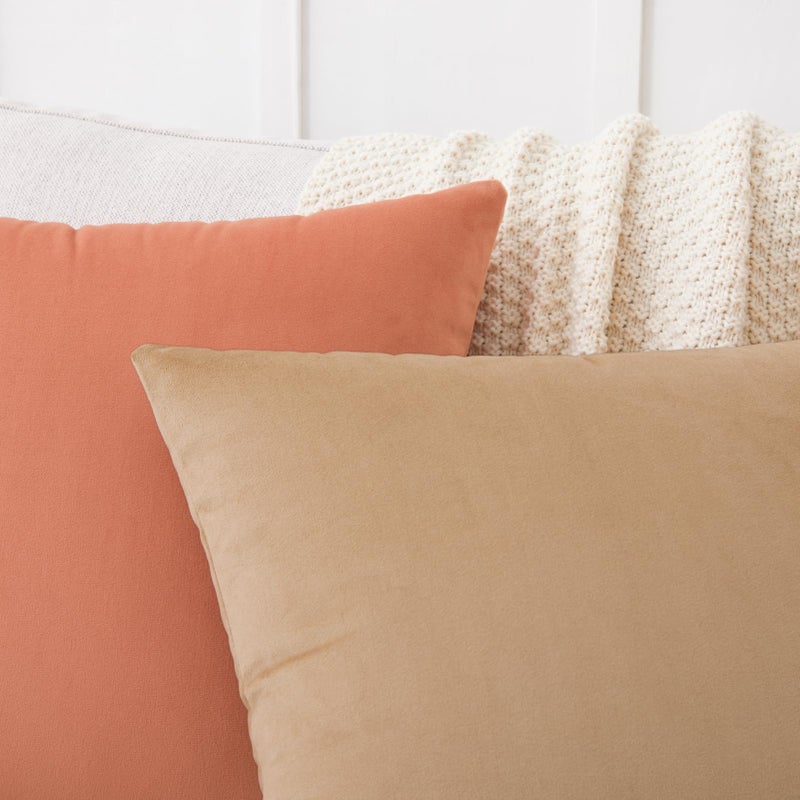 Mixhug Set of 2 Cozy Velvet Square Decorative Throw Pillow Covers for Couch and Bed, Tan, 18 x 18 Inches - Image 4