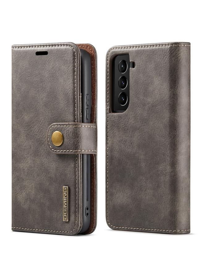 Dg مينغ جراب لهاتف Samsung Galaxy S22 5G، جراب هاتف جلدي مغناطيسي قابل للفصل بتصميم Crazy Horse - Image 1