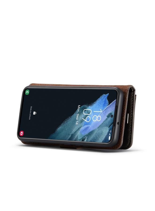 Dg مينغ جراب لهاتف Samsung Galaxy S22 5G، جراب هاتف جلدي مغناطيسي قابل للفصل بتصميم Crazy Horse - Image 5