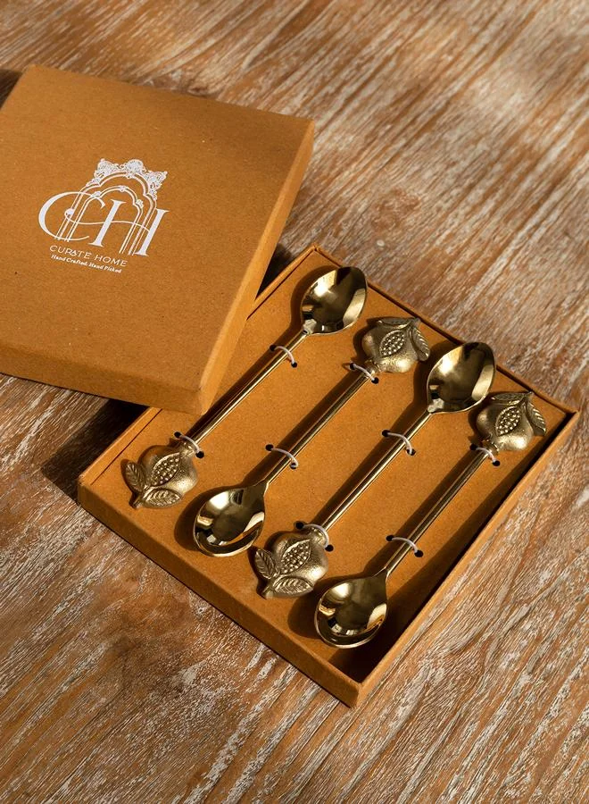 Curate Home Pomegranate Dessert Spoons - Set of 4
