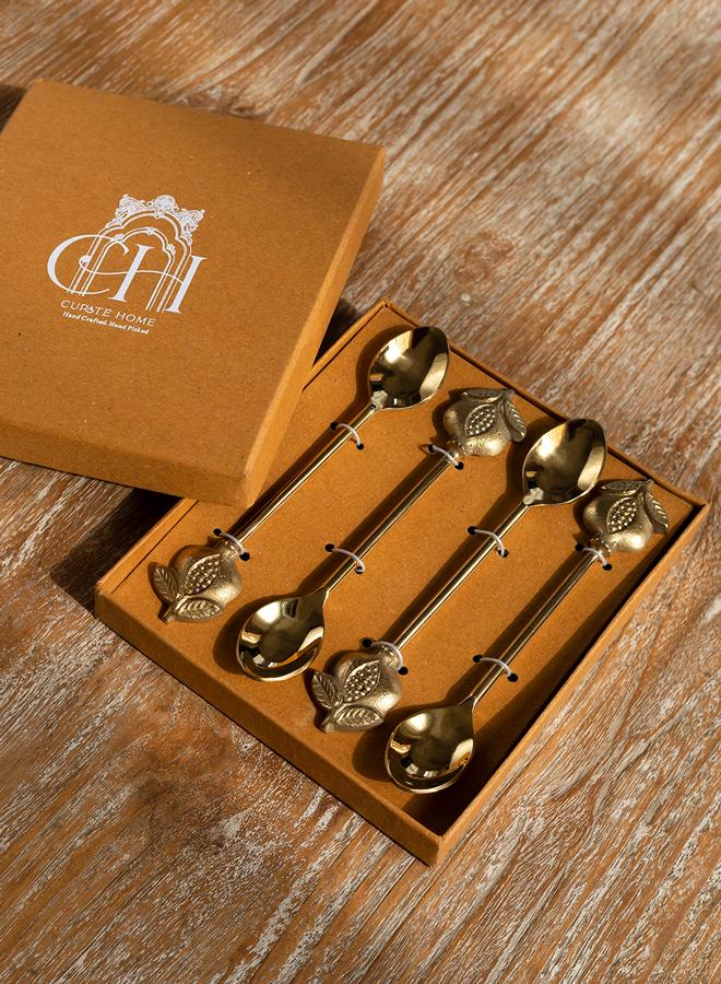 Curate Home Pomegranate Dessert Spoons - Set of 4 - Image 3