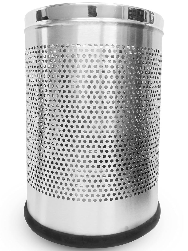 Super HK Stainless Steel Open Perforated Dustbin| Steel Dustbin for Home, Bedroom, Rooms, Office, Kitchen, Bathroom (Big- 16 Litre) - Image 1