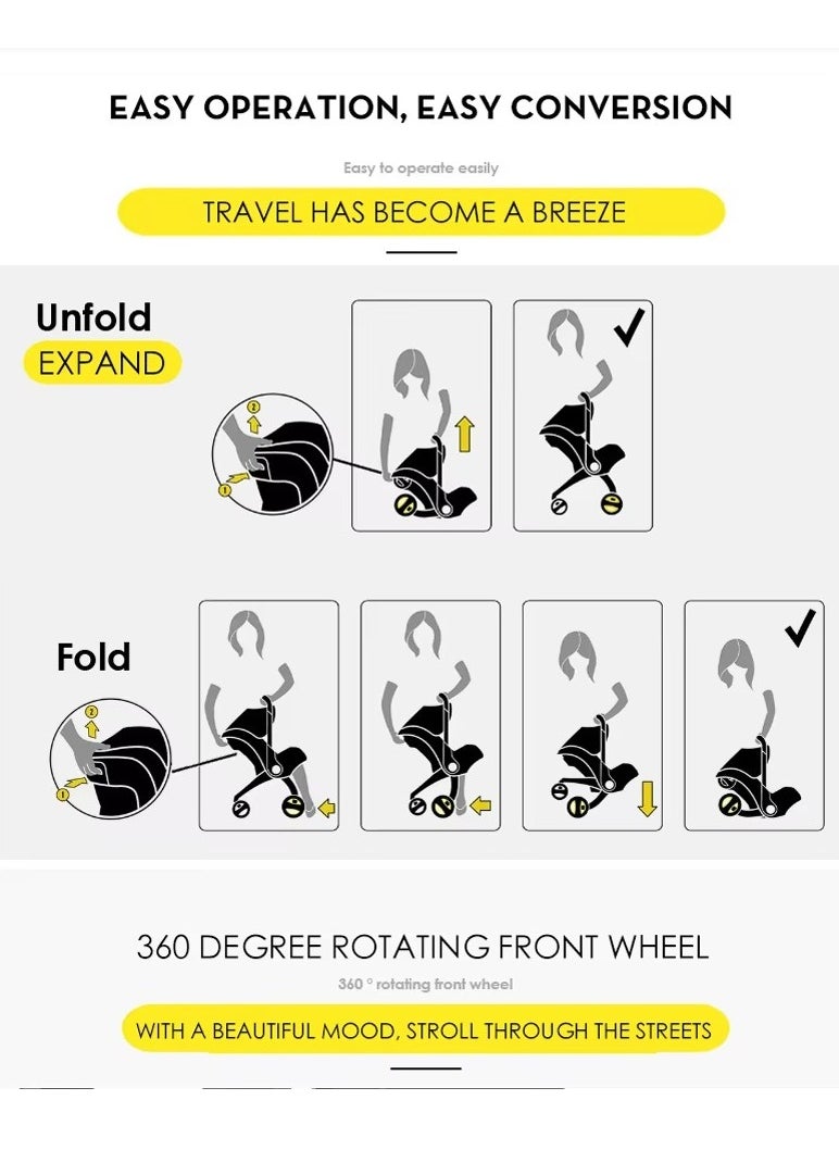 Generic - 2-in-1 Car Seat & Stroller | World’s First Fully Integrated Travel System | Seamless Transition from Car to Stroller in Seconds | Ergonomic Newborn Support & Side-Impact Protection | Lightweight, Compact, and Durable with Rust-Free Aluminum Frame | Certified for Air Travel & Public Transport - Image 1