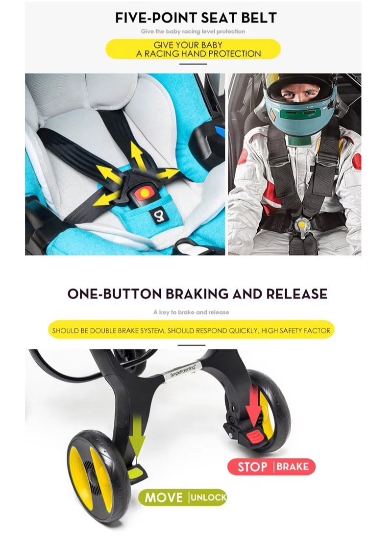 Generic 2-in-1 Car Seat & Stroller | World’s First Fully Integrated Travel System | Seamless Transition from Car to Stroller in Seconds | Ergonomic Newborn Support & Side-Impact Protection | Lightweight, Compact, and Durable with Rust-Free Aluminum Frame | Certified for Air Travel & Public Transport  - Image 4