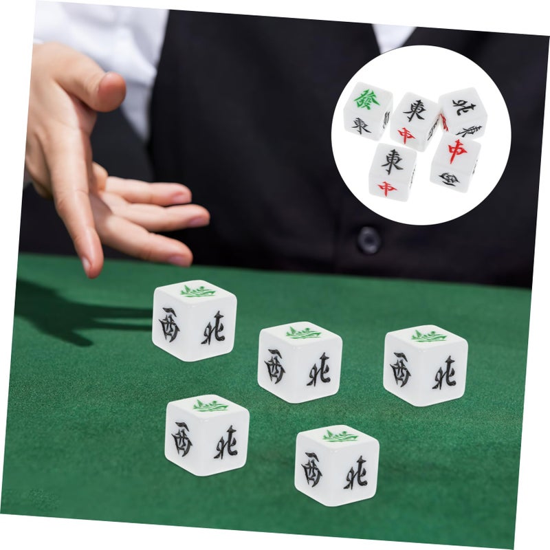 5Pcs Acrylic Mahjong Dice Set Portable Game Dice Props For Board Games - Image 3