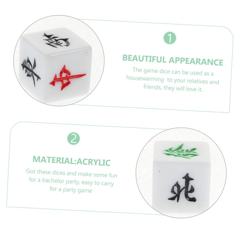 5Pcs Acrylic Mahjong Dice Set Portable Game Dice Props For Board Games - Image 5