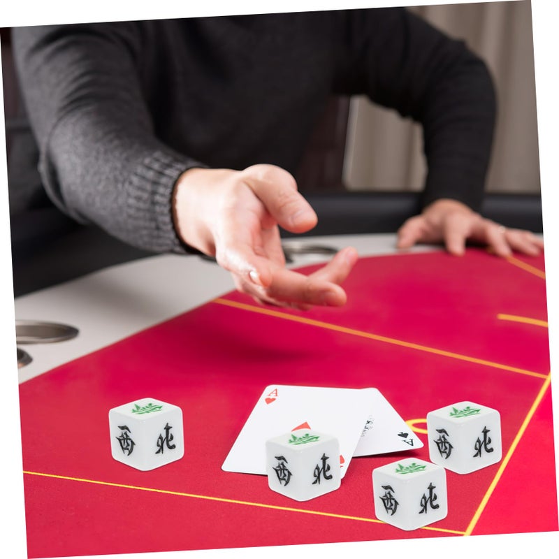 5Pcs Acrylic Mahjong Dice Set Portable Game Dice Props For Board Games - Image 4