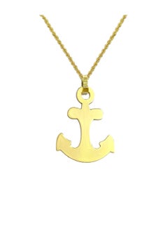18K Pure Gold Anchor Design Pendant Necklace For Women