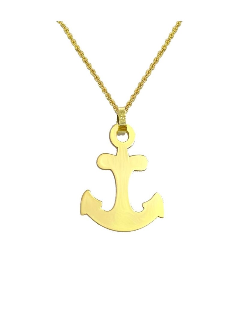 Hamsa.ae - 18K Pure Gold Anchor Design Pendant Necklace For Women - Image 1