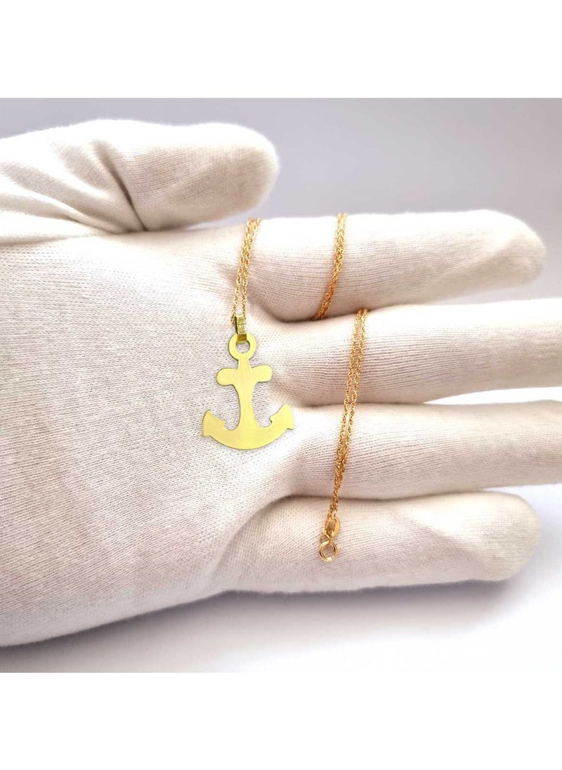 Hamsa.ae - 18K Pure Gold Anchor Design Pendant Necklace For Women - Image 1