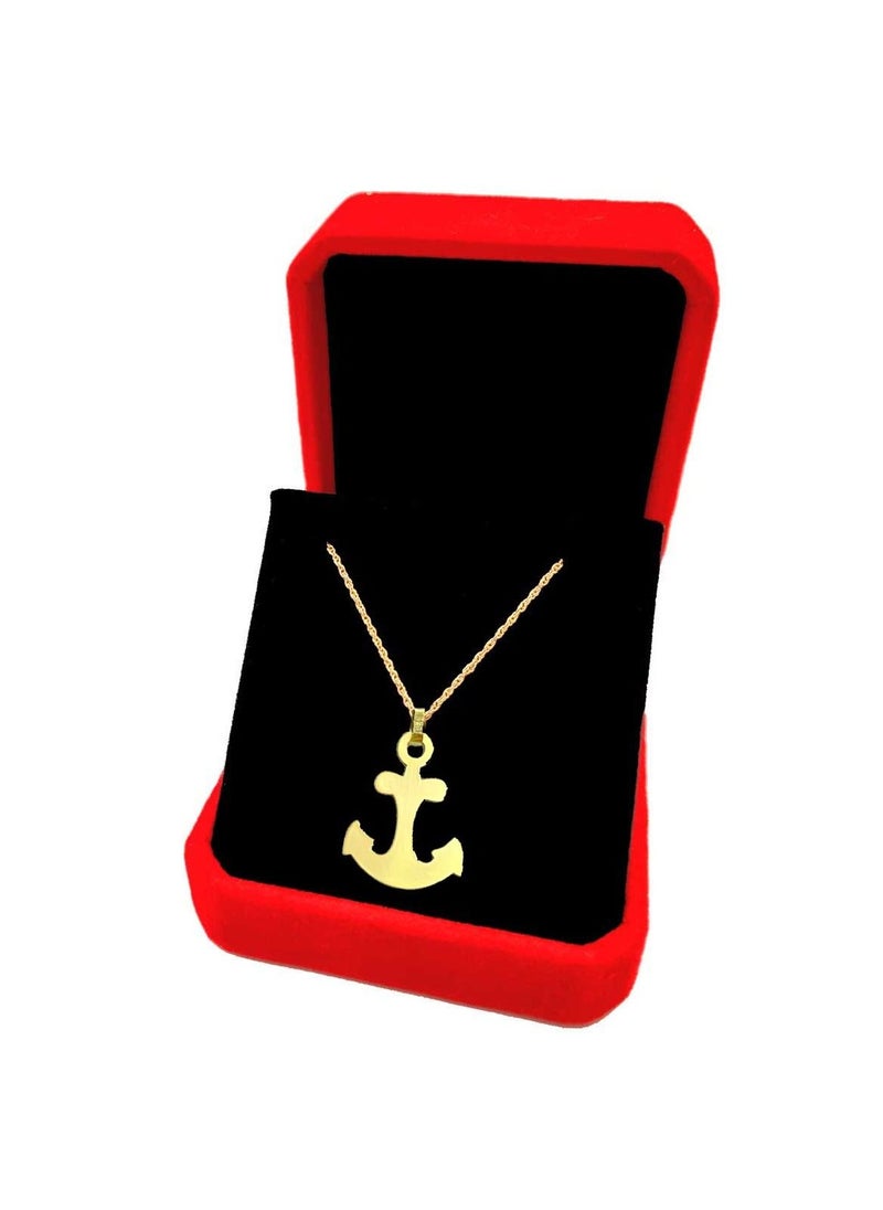 Hamsa.ae - 18K Pure Gold Anchor Design Pendant Necklace For Women - Image 1