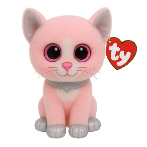 TY 2007516 Fiona Cat Beanie Boo Pink Stuffed Animal, Multicoloured, 3.1 x 2.75 x 5.51 Centimeters - Image 4