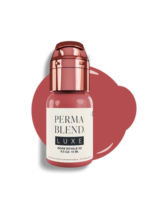 Perma Blend Lip Pigment – Perma Blend Luxe Rose Royale 15ml | Professional Permanent Makeup Lip Blush Tattoo Ink | High Retention, Vegan, True-to-Tone Healing Semi-Permanent Lip Color | SKU: LXRORV21/2-S - Image 1