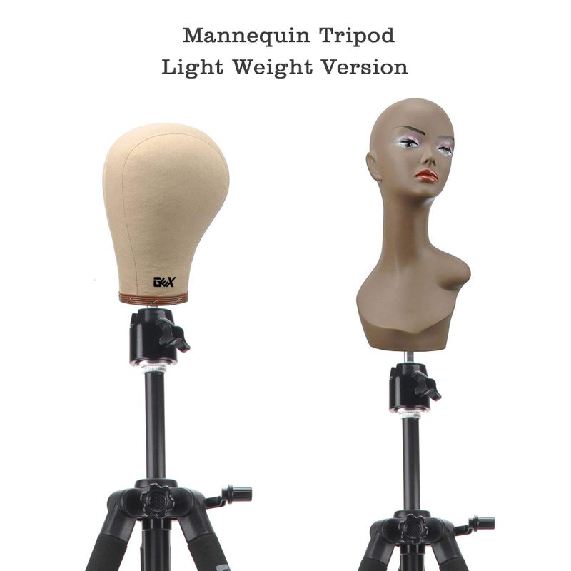 GEXWORLDWIDE GEX 55" Mannequin Tripod Stand Canvas Block Training Doll Manikin Head Wig Stand for Cosmetology Hairdressing (Rose Gold) - Image 5