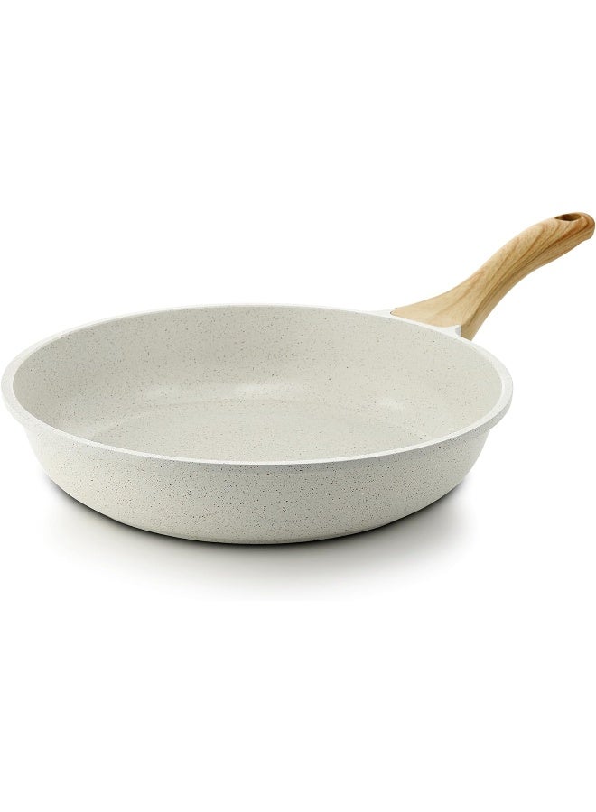 White Ceramic Nonstick Frying Pan (White, 9.5 Inch)  - Image 2