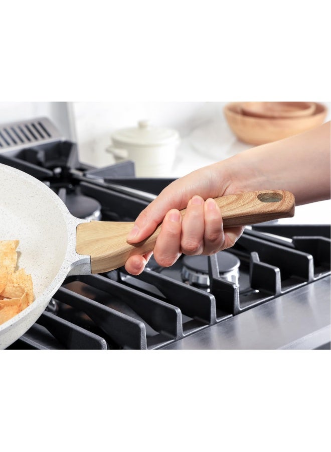 White Ceramic Nonstick Frying Pan (White, 9.5 Inch)  - Image 1