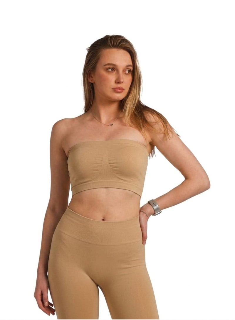 silvy strapless bra beige