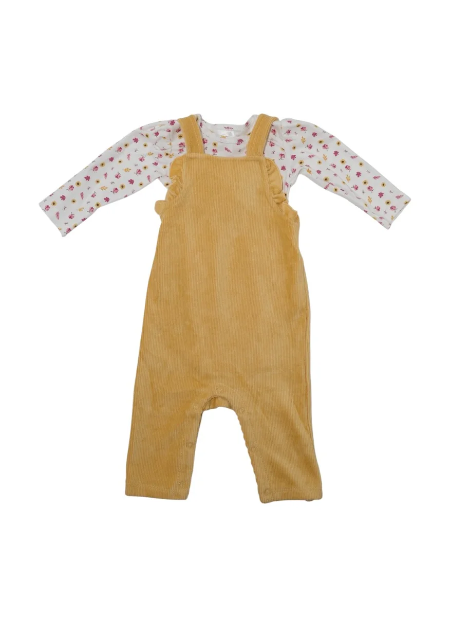 بمبىمىشى Bambimici Jumper Set Bodysuit Flower Print - Yellow