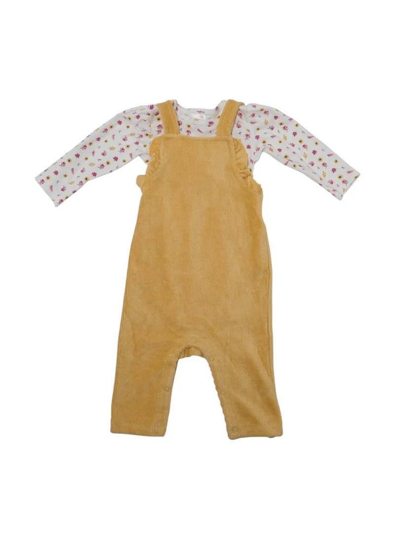 Bambimici Bambimici Jumper Set Bodysuit Flower Print - Yellow