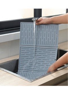Excefore Silicone Dish Drainer Mat, Collapsible Trifold Easy Storage Silicone Drying Mat for Kitchen Counter Heat & Cold Resistant, Easy to Clean Anti-Slip Durable Dish Drying Kitchen Mat  - Image 3