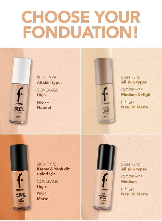 flormar Perfect Coverage Mat Touch Foundation – 327 Espresso – Matte Finish Foundation, Oil-Control Effect, High Coverage Look, Smooth Skin Appearance - Image 5