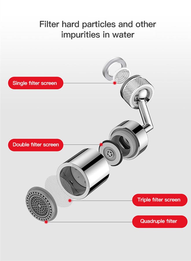 Sharpdo Anti Splashing 360 Degree Swivel Faucet Aerator Sprinkler Extension Kitchen Bathroom Sink Faucet Sprayer Adjustable Faucet Bubbler Filter - Image 5