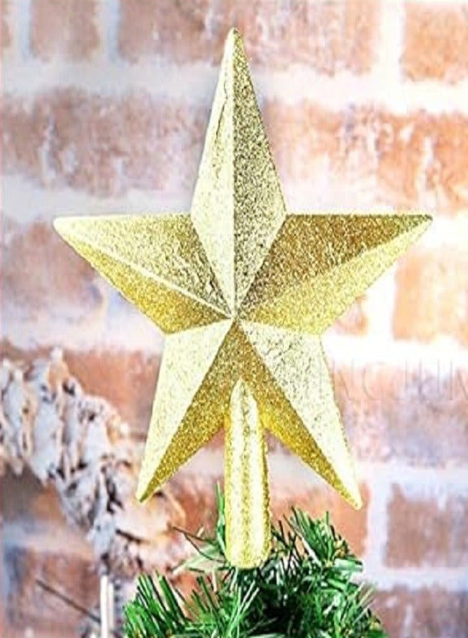 Gold Five-Pointed Star, Tree Top Christmas Tree Ornaments for Christmas Home Decor 10cm - Image 3