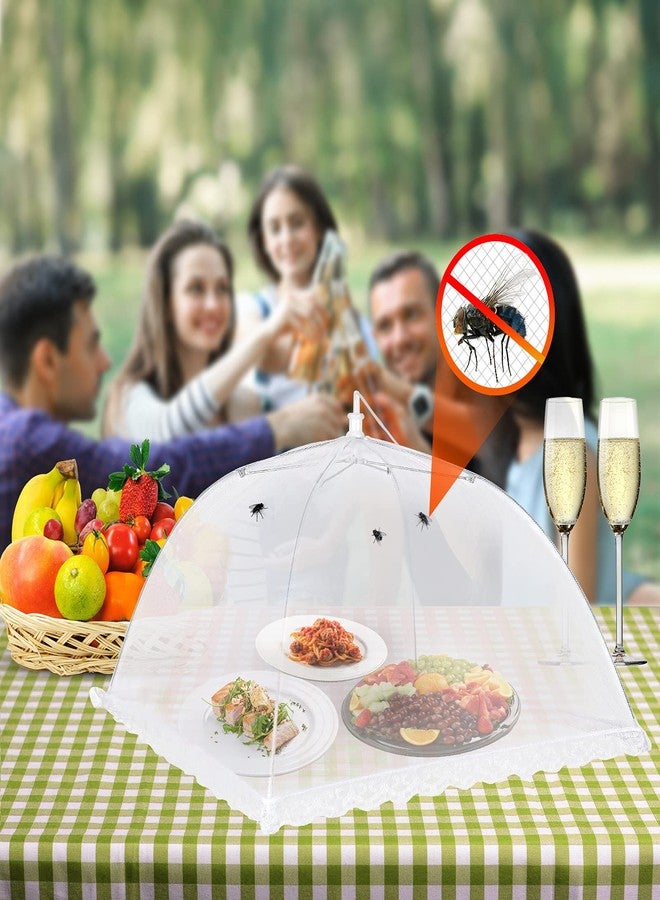 LETAAKA Food Cover Food Tent Set, 2 Extra Large 40"X24" and 6 Standard 17"X17" Mesh Food Covers for Outside, 8 Pack Collapsible, Reusable Pop-Up Umbrella Food Nets for Picnics, Outdoor Camping, Parties, BBQ - Image 2