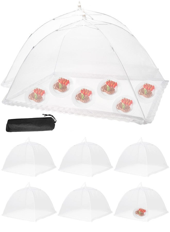 LETAAKA Food Cover Food Tent Set, 2 Extra Large 40"X24" and 6 Standard 17"X17" Mesh Food Covers for Outside, 8 Pack Collapsible, Reusable Pop-Up Umbrella Food Nets for Picnics, Outdoor Camping, Parties, BBQ - Image 1