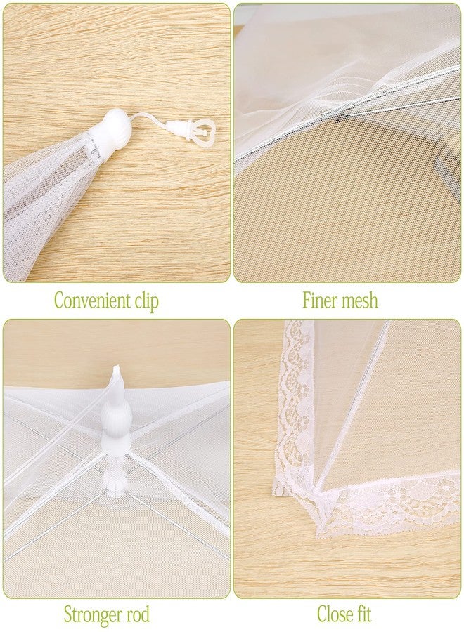 LETAAKA Food Cover Food Tent Set, 2 Extra Large 40"X24" and 6 Standard 17"X17" Mesh Food Covers for Outside, 8 Pack Collapsible, Reusable Pop-Up Umbrella Food Nets for Picnics, Outdoor Camping, Parties, BBQ - Image 5