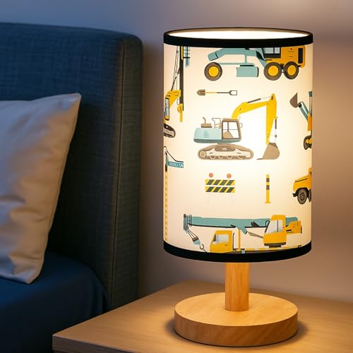 Glooglitter Construction Truck Table Lamp Gifts 3 Colors Dimmable Lights Construction Room Bedroom Decor 9.72 x 5.12 Inch Excavator Night Light Bedside Lamps Decoration for Bedroom Desk Birthday Gifts for Home - Image 1