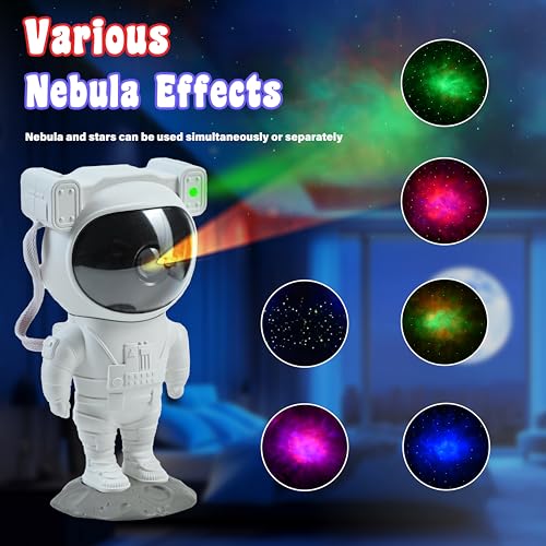 ZAICUS Astronaut Galaxy Star Projector Light – 360° Rotating Night Lamp with Timer & Remote Control | LED Ceiling Projector for Bedroom, Kids Room, Home Decor & Party Ambience - Image 4