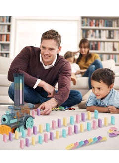 Generic Domino Train Toy Set, Domino Electric Train Model with Sounds and Light, Domino Blocks Building Stacking Toy, STEM Creative Gift for 3 4 5 6 7 Year Old Boys Girls  - Image 5