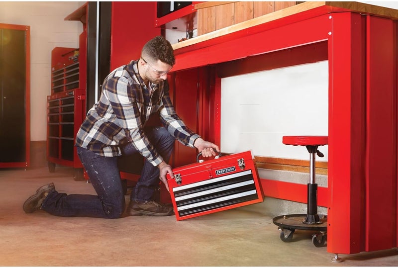 CRAFTSMAN Tool Chest, 3-Drawer, Portable, with Wrench Organizer, Stainless Steel, Capacity Holds Up To 25-lb In Each Drawer (CMST53005RB) - Image 2