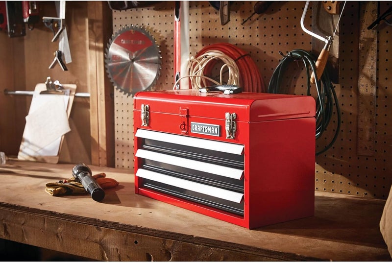 CRAFTSMAN Tool Chest, 3-Drawer, Portable, with Wrench Organizer, Stainless Steel, Capacity Holds Up To 25-lb In Each Drawer (CMST53005RB) - Image 4
