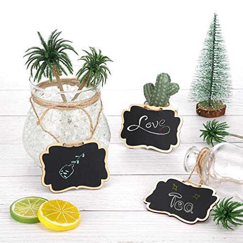 Boao 32 Pcs Wooden Mini Chalkboard Signs Chalkboard Hanging Labels, Ideal Price Tags, Message Boards, Black - Image 3