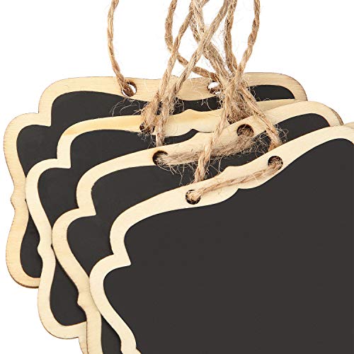 Boao 32 Pcs Wooden Mini Chalkboard Signs Chalkboard Hanging Labels, Ideal Price Tags, Message Boards, Black - Image 5