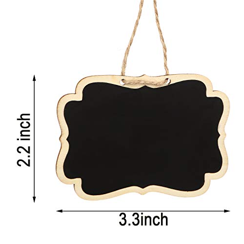 Boao 32 Pcs Wooden Mini Chalkboard Signs Chalkboard Hanging Labels, Ideal Price Tags, Message Boards, Black - Image 4