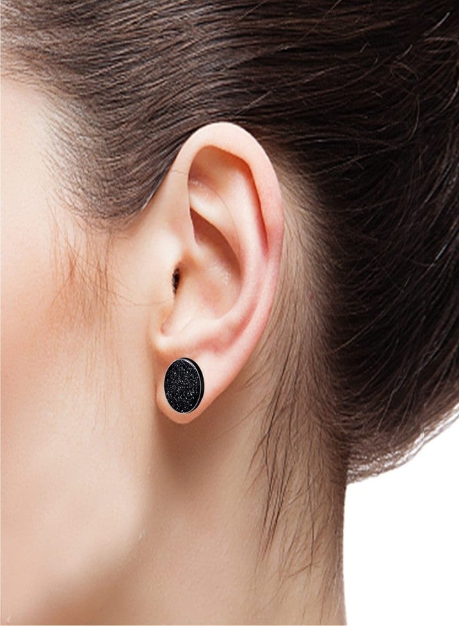 KWUNCCI Black Round Stud Earrings Set Stainless Steel Ear Studs for Men Women 4 Pairs 6MM 8MM 10MM - Image 5