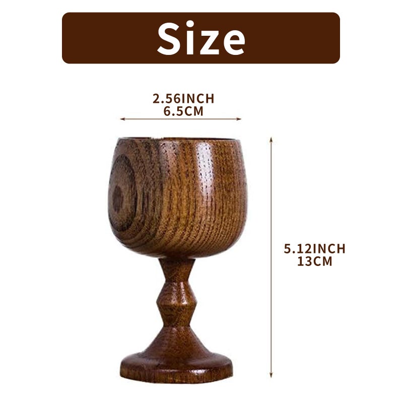 TBWHL Hand-made Jujube Wooden Wine Goblet Drinking Cup, Wooden Goblets for Drinking Wine, Whiskey & Mead - Natural Eco,Premium Solid Wood Cup with Smooth Polished Finish 5oz (150ml) - Image 2