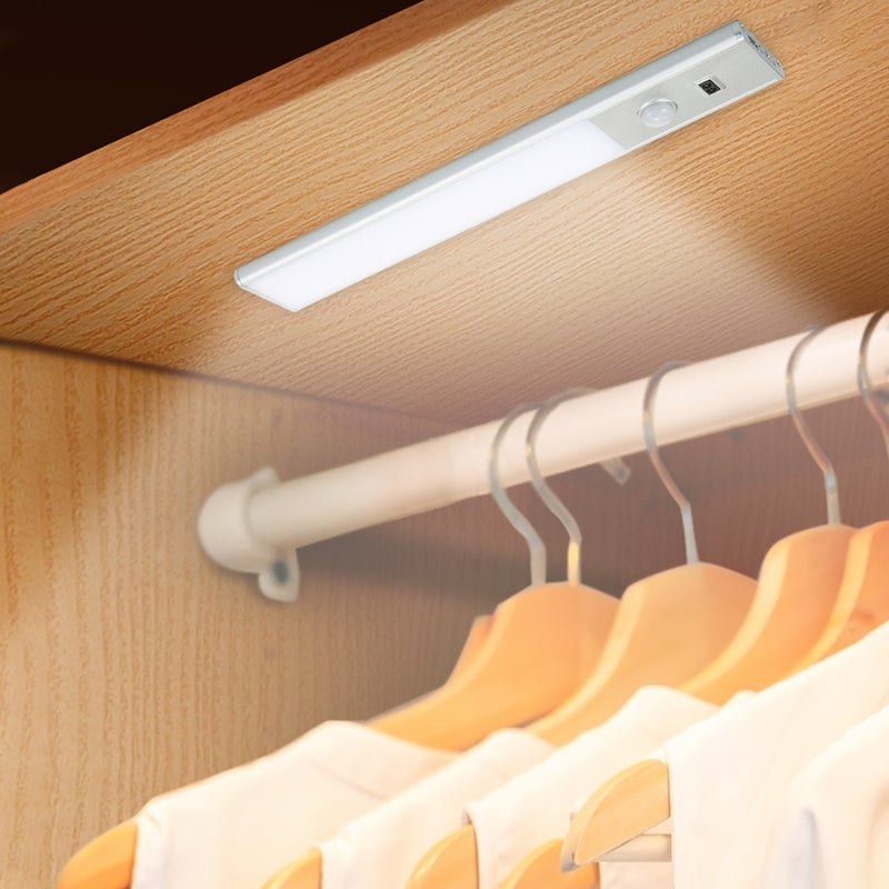 LED Cabinet Lamp: 46 LEDs - Sensitive PIR Motion Sensor 0-5M 110° Angle Hand-Wave Mode Stepless Dimmable 2 Lighting Modes Flicker-Free Anti-Glare for Kitchen Cabinet Closet Wardrobe - Image 2