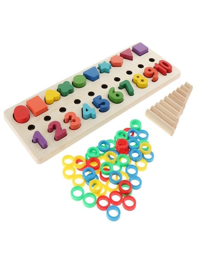 AISBUGUR Wooden Educational Learning Toy for Kids Montessori Inspired Puzzle Board with Shape Number and Color Sorting Alphabet Clock Interactive Motor Skills Preschool Toddler Activity Game Fun (Montessori) - Image 3