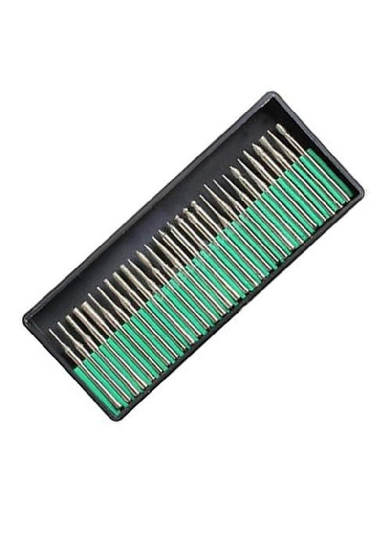 VENEKETY - VENEKETY 30X Diamond Burr Bits Drill for Engraving Carving DIY Tools for Dremel Rotary Tool Pack Of 1 Set 30X Pcs in 1 Silver - Image 1