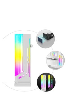 Generic Coolmoon CM-GH2 Colorful Graphics Card Bracket - White Support RGB GPU, Aluminum Alloy Frame with ARGB Sync, Vertical 5V 3 Pin Video Holder Support.  - Image 2