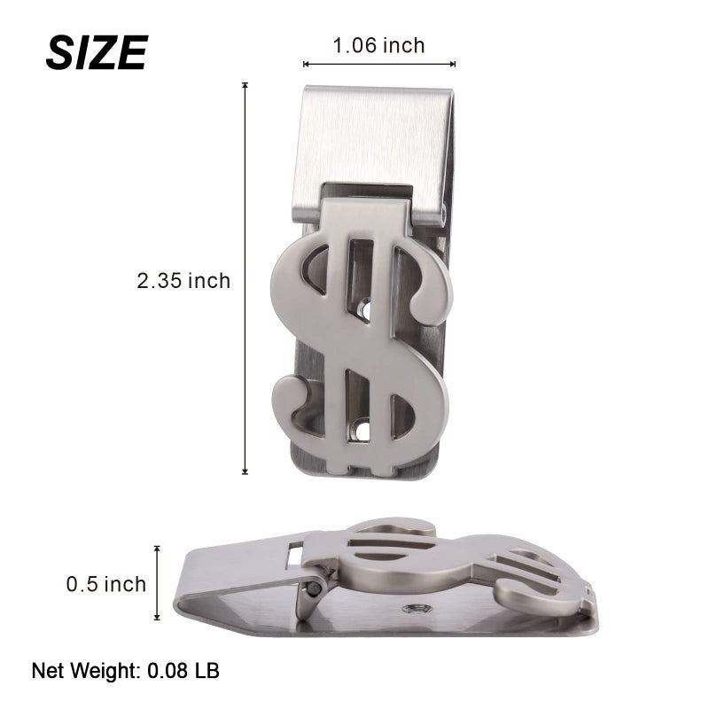 Little World Little World Money Clip 1PCS - Stainless Steel Money Clip for Men, Minimalist Slim Wallet Money Clip Cash Business Card Holder  - Image 2