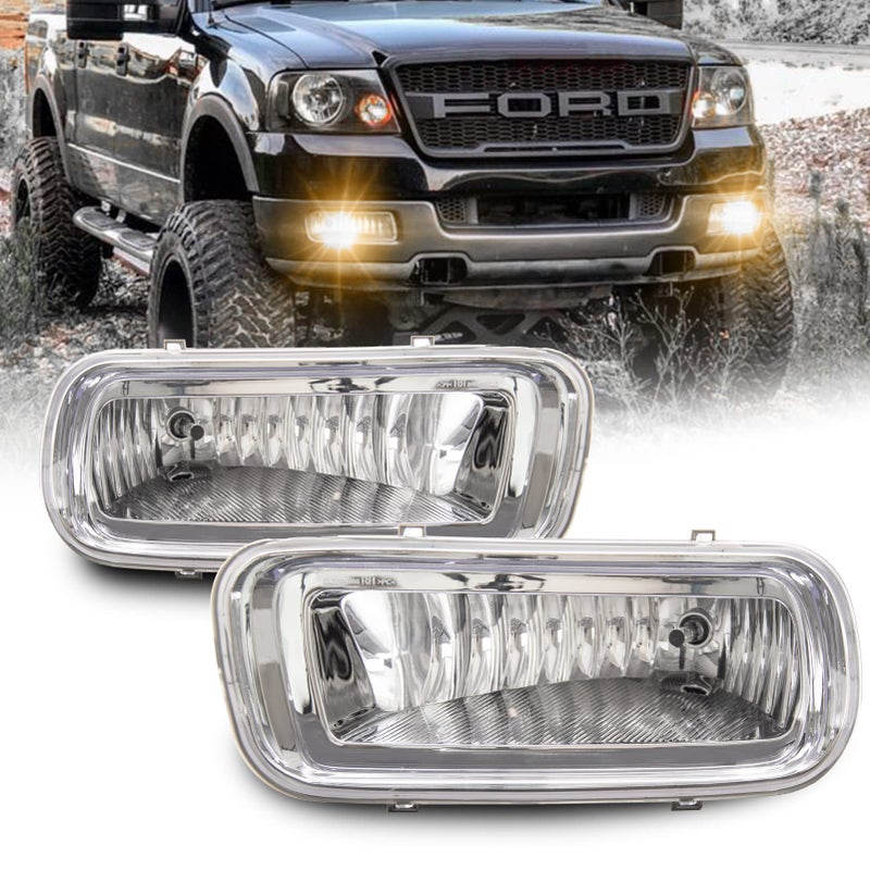WEZEMLIGHT Driving Fog Lights Lamps Assembly OE Style Replacement for 20042006 Ford F150 with H10 12V 42W Halogen BulbsClear Lens