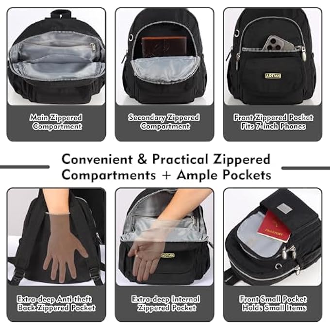 AOTIAN Mini Casual Ultralight Nylon Backpack for Women Daily Backpack for Girls - Image 3